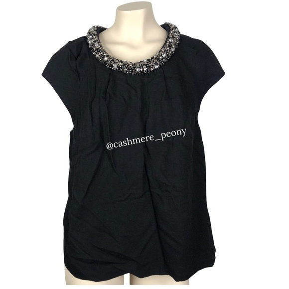 Boden Jewel Collar Wool Top - Picture 1 of 8